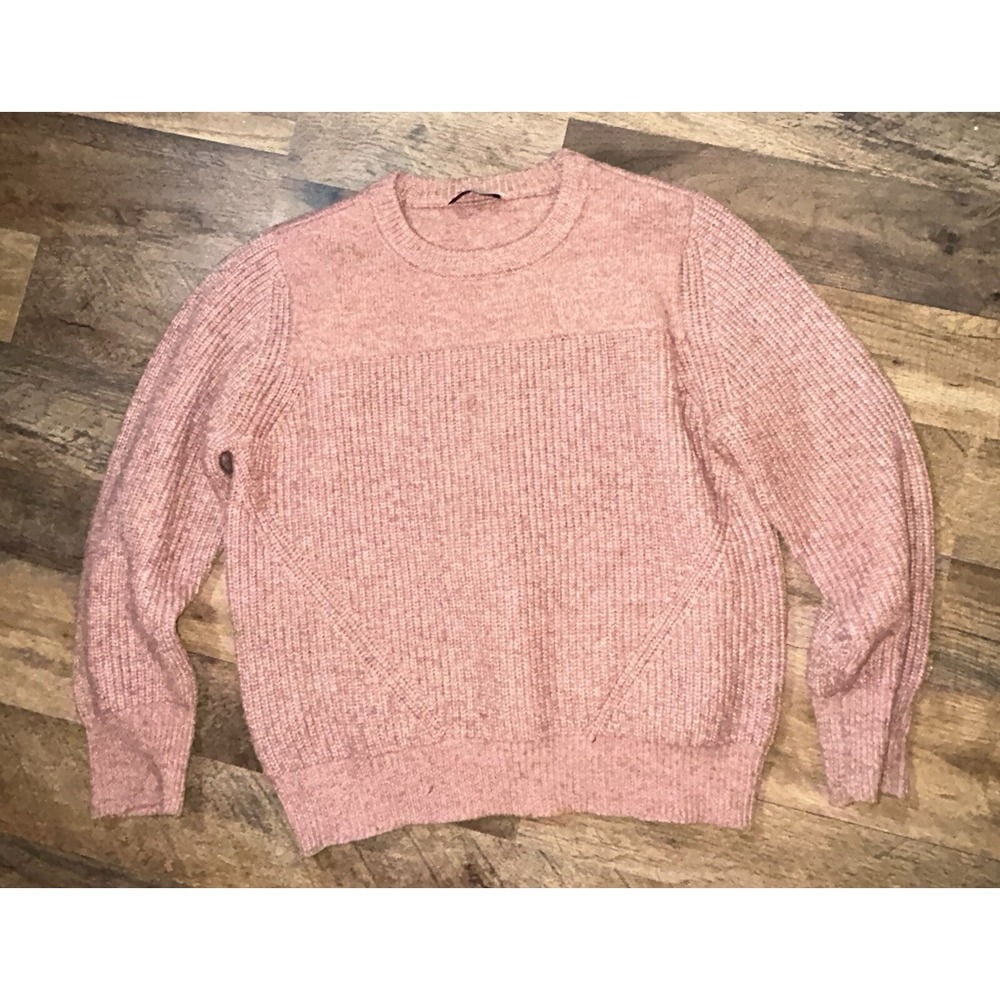 Womens Modern Citizen Ryan Crew Neck Boyfriend Sweater Pink Soft XS